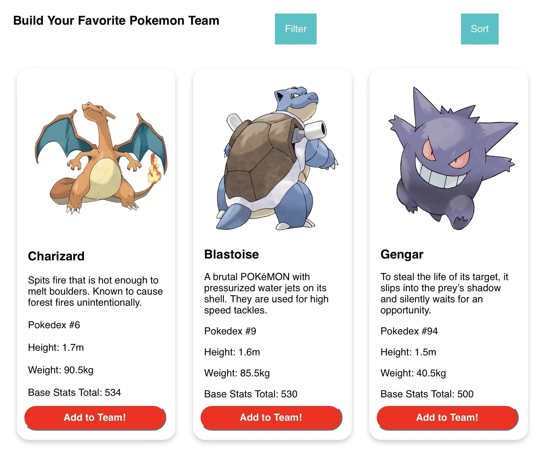 Pokemon Team Builder